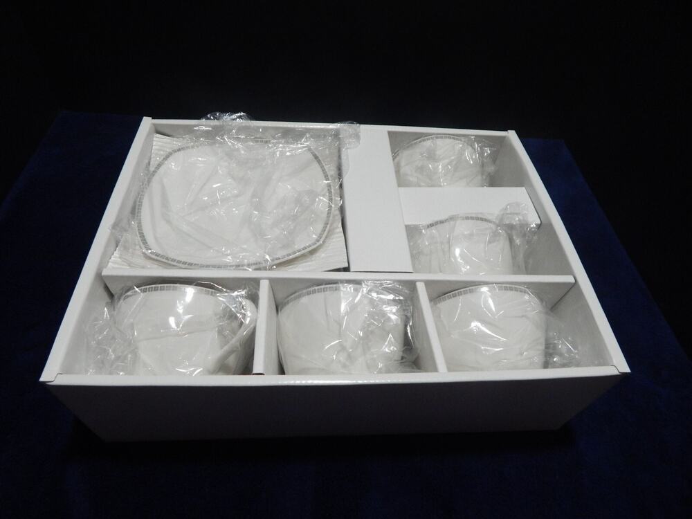 Givenchy Cups and Saucers Yamaka Japan Set of Five New in Box